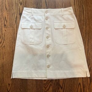 Loft military style mini skirt, size 6, off white
